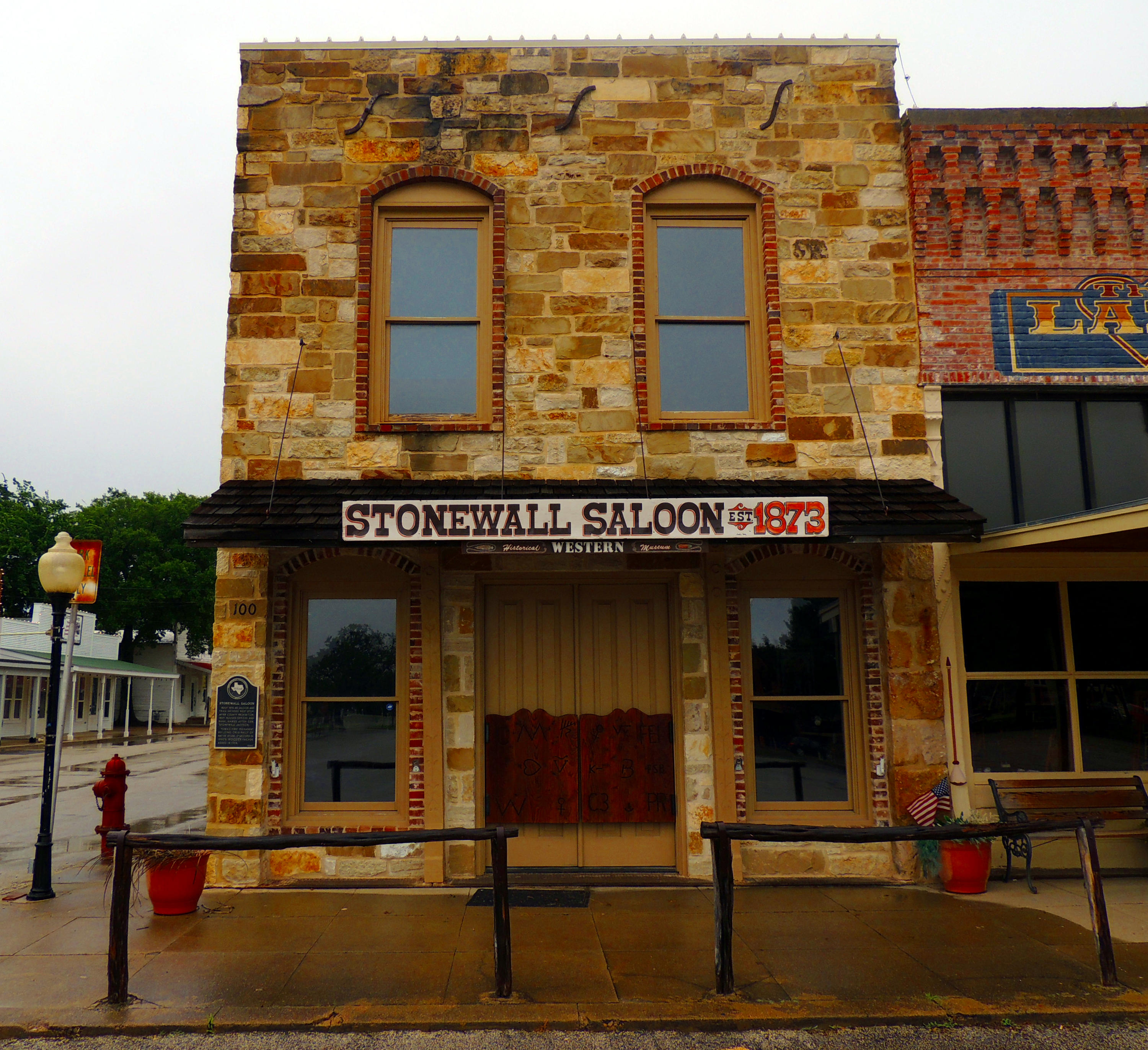 The Stonewall Saloon in Saint Jo, Texas — established 1873, the oldest standing structure in town and a Chisholm Trail-era drover stop. Now the Stonewall Saloon Museum.