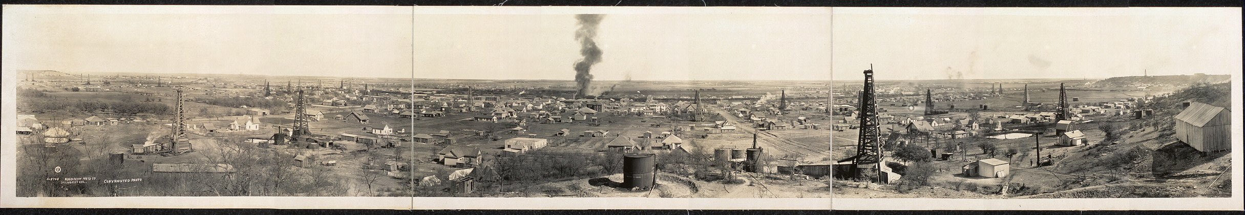 Panoramic view of Ranger, Texas oil boom town, 1919